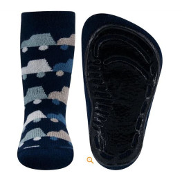 Ewers antislipsok donkerblauw met auto,s