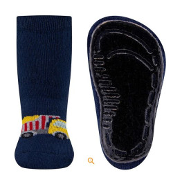 Ewers anti slipsokken donkerblauw met vrachtauto / kiepwagen