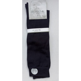 Merino wollen kniekousen marineblauw