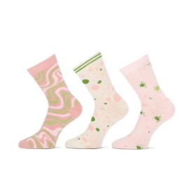 Leuke damessokken in het ecru/rose print