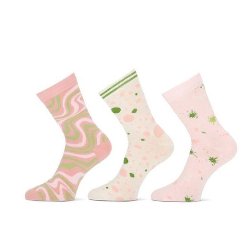 Leuke damessokken in het ecru/rose print