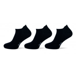 Dames/heren katoenen sneakersokjes 3 pak zwart.