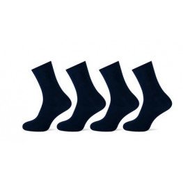 Katoenen sokken zonder voelbare teennaad 4 pak marine