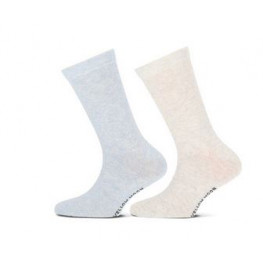 Effen sokken 2 - pack licht blauw/licht grijs gemeleerd