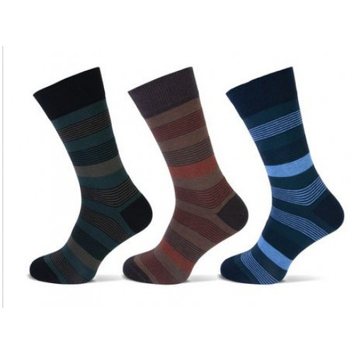 Heren sokken in drie verschillende kleuren streep 3 - pak