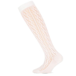 Kniekous  Yellow moon met ajour in wit