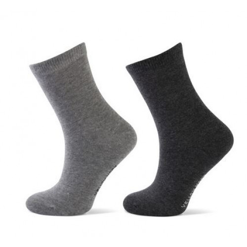 Effen sokken 2 - pack grijs