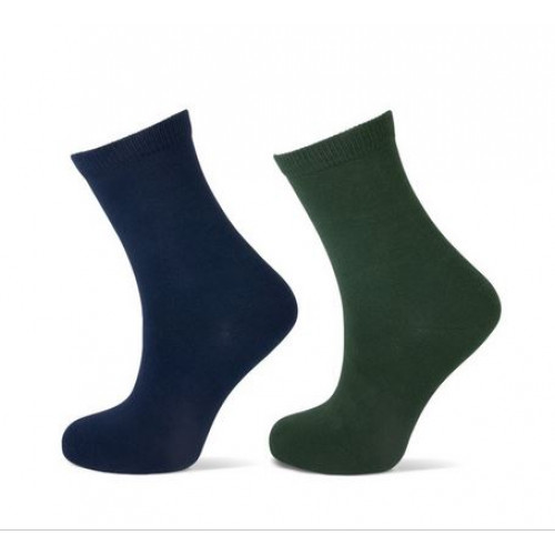 Effen sokken 2 -  pack 1 groen / 1 navy